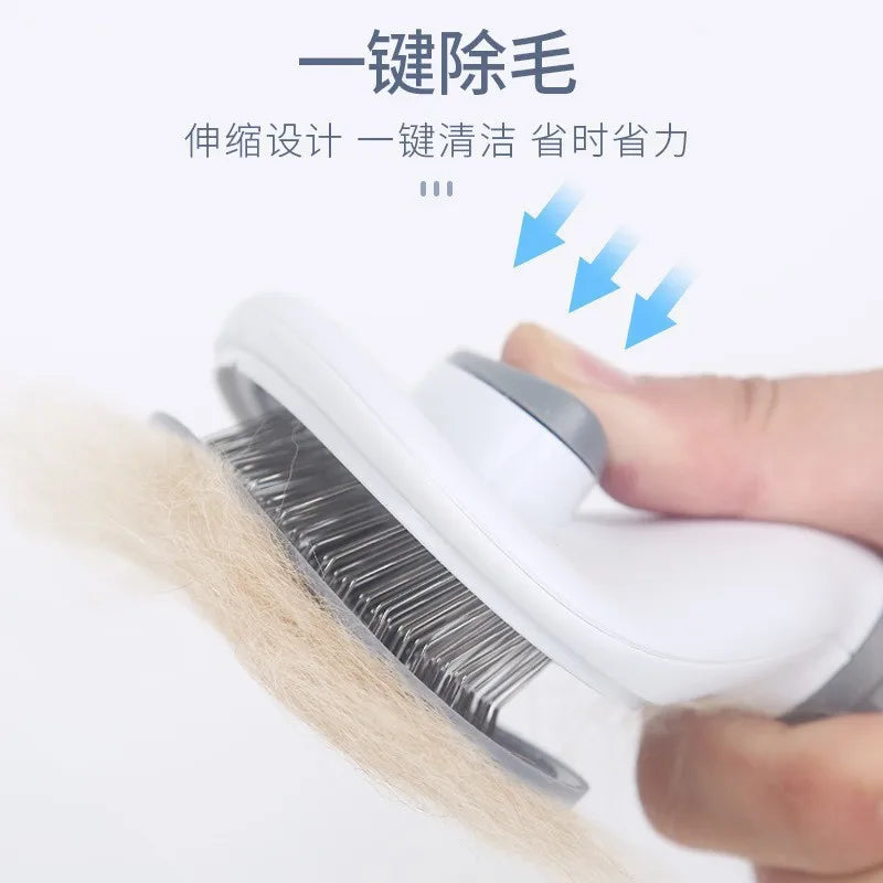 One-Click Self-Cleaning Slicker Brush for Pets