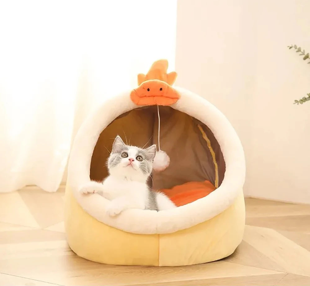 Cat Cave Bed with Removable Cushion