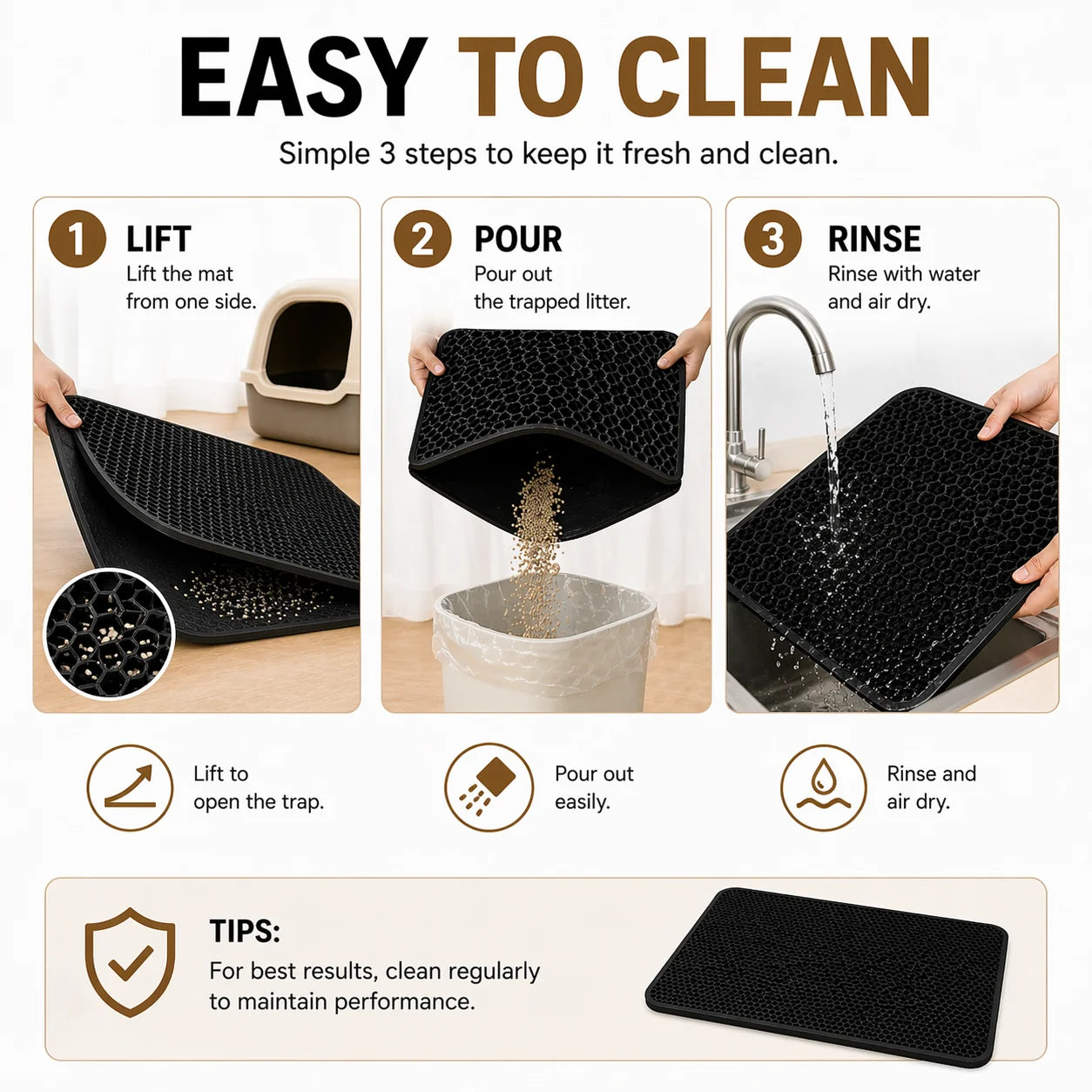Double-Layer Honeycomb Cat Litter Mat