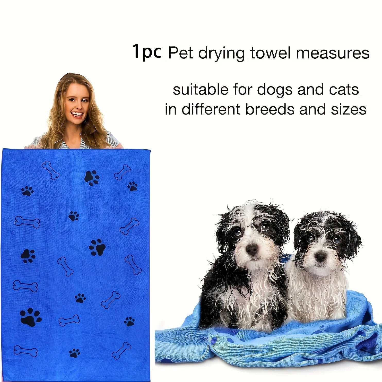Microfiber Dog Towel for Bath Time & Muddy Paws